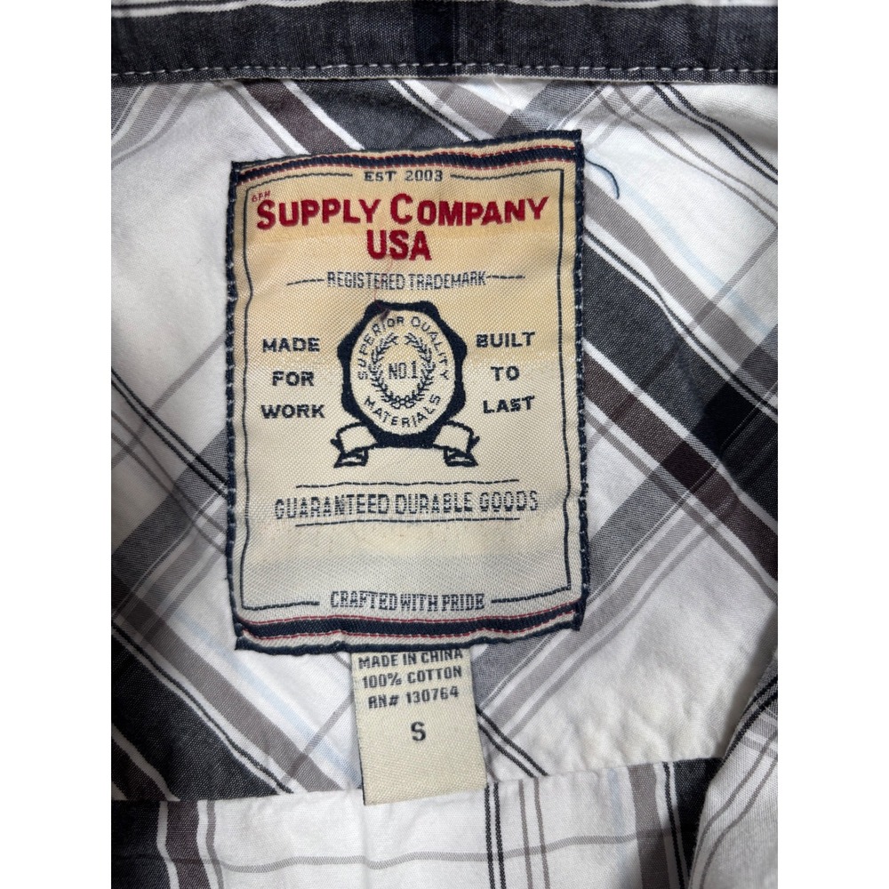 Western Button Shirt Men S White Black Plaid Pearl Snap Rodeo Cowboy Military - Picture 4 of 14
